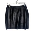 (Medium) 90s Vintage 100% Leather Women Black Short Skirt