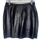 (Medium) 90s Vintage 100% Leather Women Black Short Skirt - Image 2