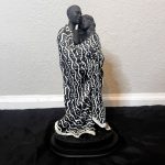 Vintage 90s Ebony Couple Figurine with Tribal Print Mud Cloth Style Painting