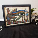 Wooded Boxed Matte Black Light Up African Egyptian Framed Picture