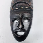 Miniature African Wooden Brownish Black Carving Mask Home Decor - Image 5