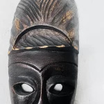 Miniature African Wooden Brownish Black Carving Mask Home Decor - Image 4