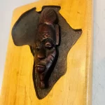 Wooden Brown African Ghana Symbol & Mini Statue Mail & Key Holder Home Decor - Image 2