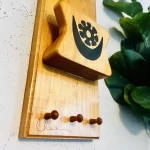 Wooden Brown African Ghana Symbol & Mini Statue Mail & Key Holder Home Decor - Image 4