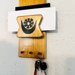 Wooden Brown African Ghana Symbol & Mini Statue Mail & Key Holder Home Decor - Image 5