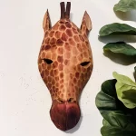 African Caramel Brown Wooden Hand Carved Giraffe Home Decor