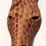African Caramel Brown Wooden Hand Carved Giraffe Home Decor - Image 3