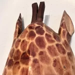 African Caramel Brown Wooden Hand Carved Giraffe Home Decor - Image 4