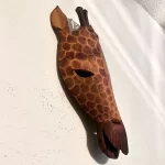 African Caramel Brown Wooden Hand Carved Giraffe Home Decor - Image 5