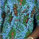 One Size African Print Women Turquoise Shirred Stretchy Off The Shoulder Blouse - Image 4