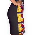 (2XL) African Print Women Red Yellow & Black Skirt with Stretch at the Back - Image 4