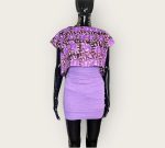 African Tye Dye Print Purple Women Crop Top