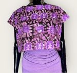 African Tye Dye Print Purple Women Crop Top - Image 2