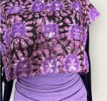 African Tye Dye Print Purple Women Crop Top - Image 3