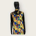 (Medium) Vintage Ghana Print Women Loose Fit MIDI Dress - Image 2