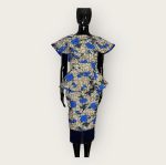 Blue and Brown Women Two Piece Ankara Print Blouse and Skirt