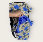 Blue and Brown Women Two Piece Ankara Print Blouse and Skirt - Image 3
