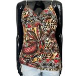 (Medium) African Print Spaghetti Strap Multi Color Women Blouse/ Bikini Top.. - Image 5