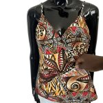 (Medium) African Print Spaghetti Strap Multi Color Women Blouse/ Bikini Top.. - Image 7
