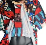 (XL) Multi- Color Men Bowling Style Abstract Print Collar Shirt - Image 8