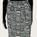 (Small) 2 Piece Vintage Women Black With Grayish Abstract Print Outfit - Image 7