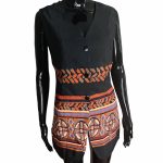 (Medium) Vintage Black Women Vest with Tribal Patterns - Image 2