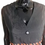 (Medium) Vintage Black Women Vest with Tribal Patterns - Image 5