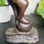 Lift Up Your Hands African Wooden Brown Statue - Image 4