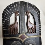 Black African Face Mask with Brown Animal Carving - Image 2