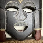 Black African Face Mask with Brown Animal Carving - Image 4