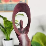 Brown Angel of Peace African Wooden Statue - Image 2