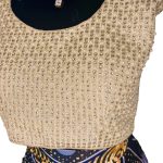 (Small) Middle Eastern Style Women Gold And Pearl Embroidery Halter Top - Image 4