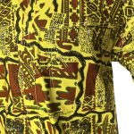 (XL) Lime Green And Brown Tribal Print Men Collar Shirts - Image 3