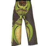 (Kids Large) Ankara, Print Girl, Green Design Pants