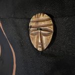 (One Size) African Vintage Black Long Cardigan Vest Shell & Beaded Embroidery - Image 7
