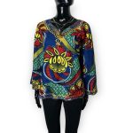 Multicolor Women African Print Small Blouse