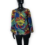 Multicolor Women African Print Small Blouse - Image 2