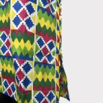 (Small) Ghana Print Men Shirts With Pink Embroidery Detail - Image 4