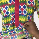 (Small) Ghana Print Men Shirts With Pink Embroidery Detail - Image 5