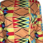 (Small) Orange Light Weight Ghana Print Blouse With Side Slit - Image 4