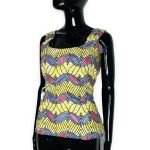 Yellow And Pink African Print Women Sleeveless Blouse