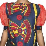 Puffy Sleeve African Print Women Blue and Red Blouse With Scarf - Image 4