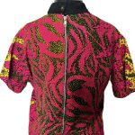 African Print Turtleneck Pink and Yellow Blouse - Image 5