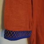 (Kids Large) African Boy Long Orange Top with Purple Embroidery Detail - Image 3