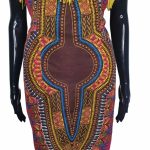 (Large) Pink Below the Knee Dashiki African Dress w/ Yellow String Embroidery - Image 3
