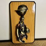 African Woman Gold, Brown, and Black 3D Wall Decor