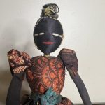 African Vintage Woman Collectible African Print Dress Doll - Image 2
