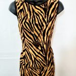 (Large) Tiger Print Brown Blouse and Long Skirt with Triangle Necklace - Image 3