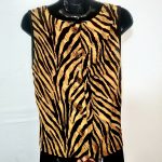 (Large) Tiger Print Brown Blouse and Long Skirt with Triangle Necklace - Image 4
