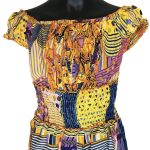 Girl Stretch African Print Romper - Image 2